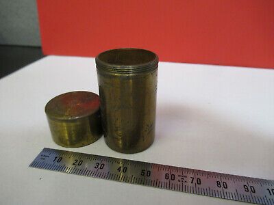 ANTIQUE BAUSCH LOMB BRASS EMPTY OBJECTIVE CAN MICROSCOPE PART AS PIC &nB7-A-30