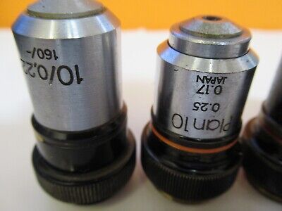 LOT 5 EA OBJECTIVE LENSES OPTICS MICROSCOPE PART AS PICTURED &17-FT-87