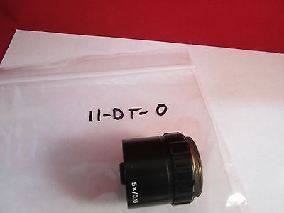 OPTICAL MICROSCOPE OBJECTIVE AUS JENA 5X INFINITY PLAN ACHRO OPTICS BIN#11-DT-O