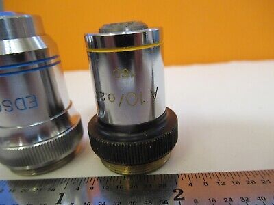 LOT 2 EA OBJECTIVE 10X 40X JAPAN OPTICS MICROSCOPE PART as pictured &A4-FT-92