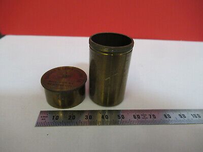 ANTIQUE BAUSCH LOMB BRASS EMPTY OBJECTIVE CAN MICROSCOPE PART AS PIC &mB7-A-31