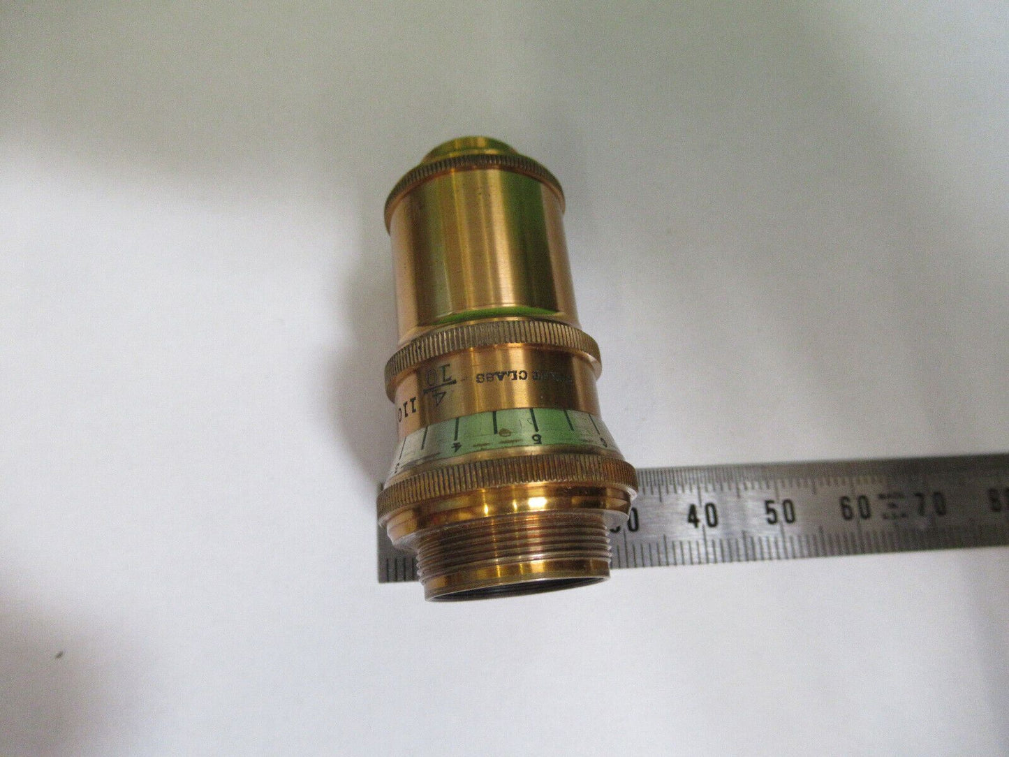 ANTIQUE BRASS BAUSCH LOMB 4/10 OBJECTIVE MICROSCOPE PART AS PICTURED #H3-A-13