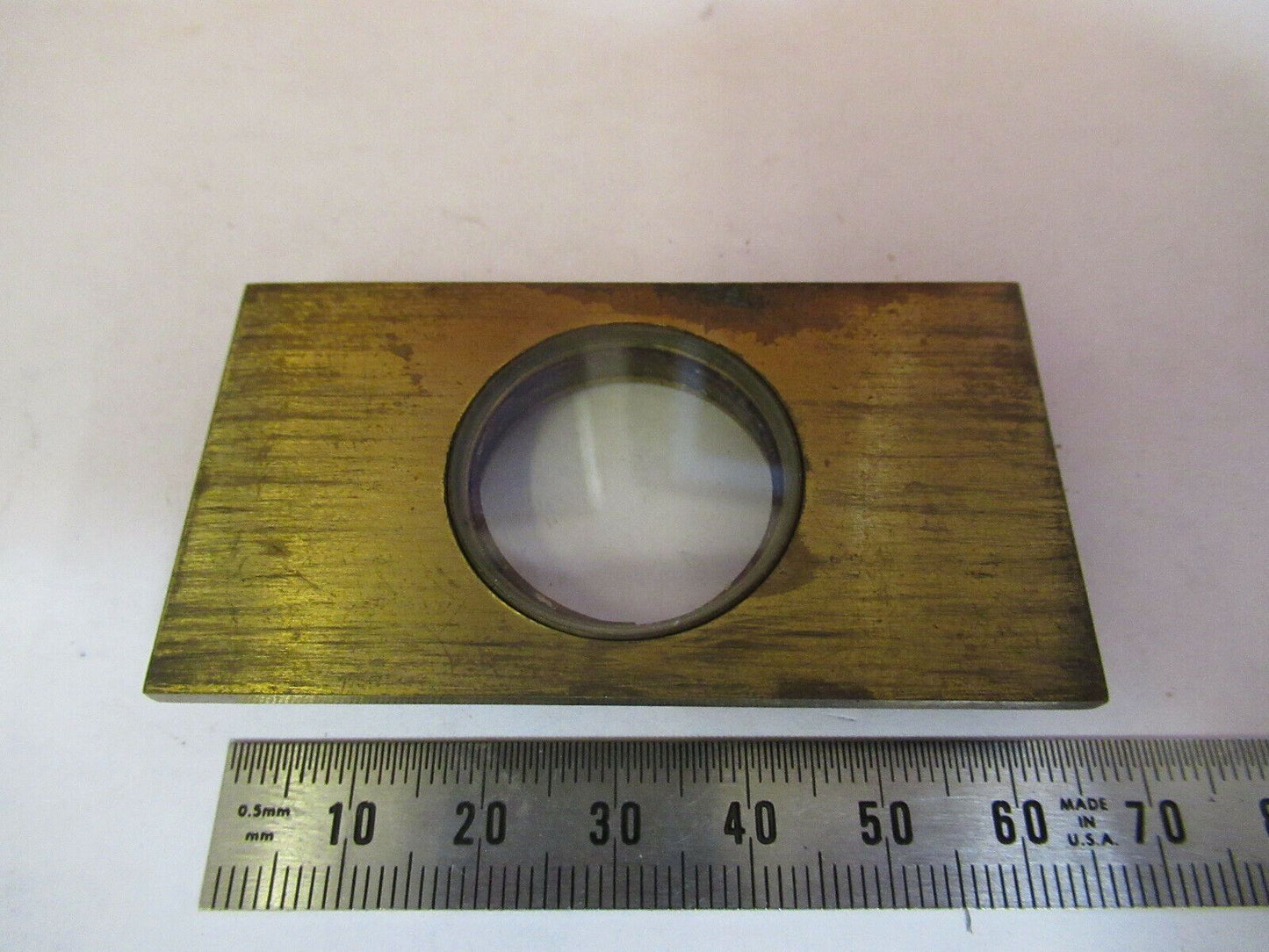 ANTIQUE BRASS WATSON UK STAGE LENS OPTICS MICROSCOPE PART AS PICTURED &Q3-B-43