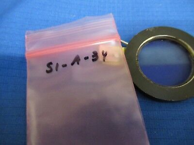 REICHERT AUSTRIA MOUNTED BLUE FILTER MICROSCOPE PART OPTICS AS PICTURED &S1-A-34