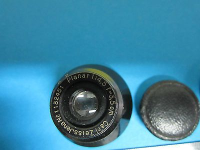 RARE MICROSCOPE OBJECTIVE LENS CARL ZEISS JENA GERMANY PLANAR 4.5X 3.5 cm OPTICS