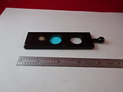 MICROSCOPE PART ZEISS GERMANY IM405 FILTER SLIDE BLUE OPTICS AS IS #88-40