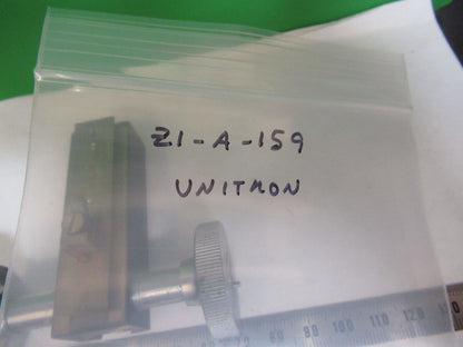 UNITRON JAPAN BRASS STAGE MICROSCOPE PART AS PICTURED Z1-A-159