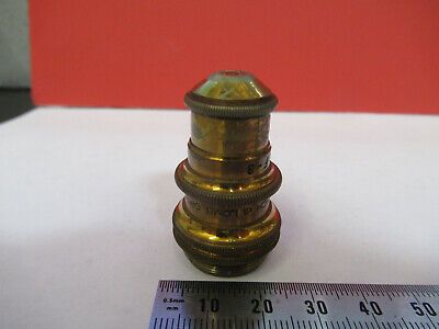 ANTIQUE BRASS BAUSCH LOMB OBJECTIVE 4mm MICROSCOPE PART AS PICTURED #F6-B-92