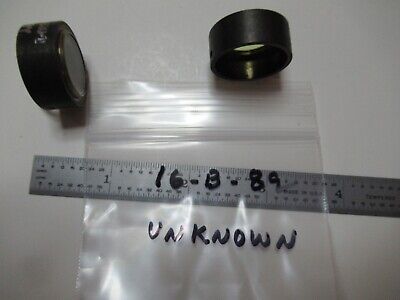 ANTIQUE MICROSCOPE PART PAIR FILTER LENS PB24330-1 UNKNOWN AS PICTURED &16-B-89