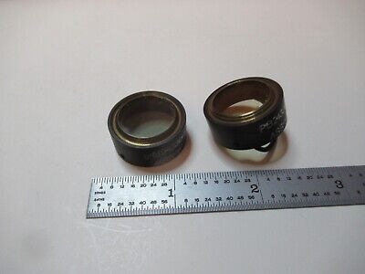 ANTIQUE MICROSCOPE PART PAIR FILTER LENS PB24330-1 UNKNOWN AS PICTURED &16-B-30