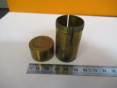 EMPTY BAUSCH LOMB BRASS OBJECTIVE CANISTER MICROSCOPE PART AS PICTURED 8Y-A-120