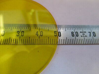 OPTICAL GLASS YELLOW FILTER MICROSCOPE PART OPTICS AS PICTURED #93-A-34