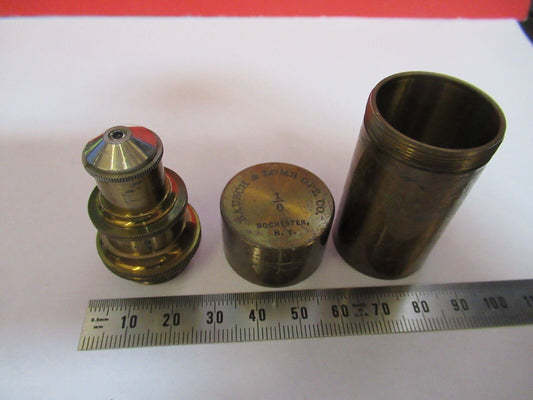 ANTIQUE BRASS BAUSCH LOMB OBJECTIVE  1/6 MICROSCOPE PART AS PICTURED G4-A-57