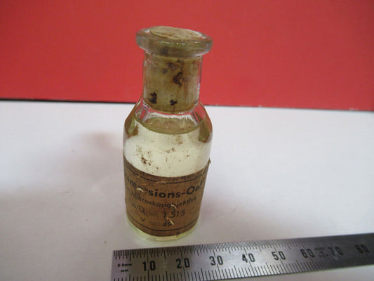 ERNST LEITZ GERMANY IMMERSION OIL BOTTLE MICROSCOPE PART AS PICTURED &5-DT-S1