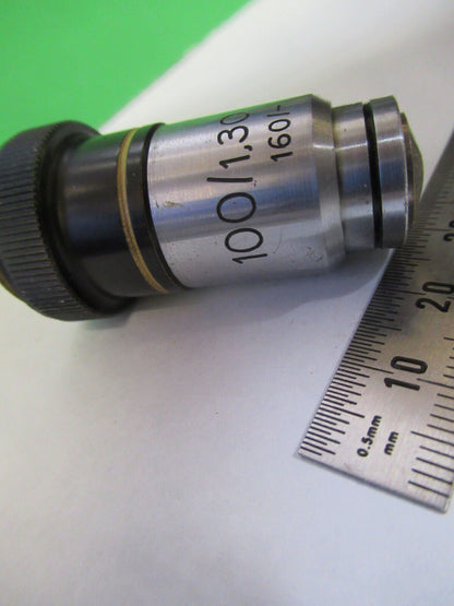 MICROSCOPE PART OBJECTIVE ZEISS WINKEL 100X GERMANY OPTICS AS PICTURED #S2-C-94