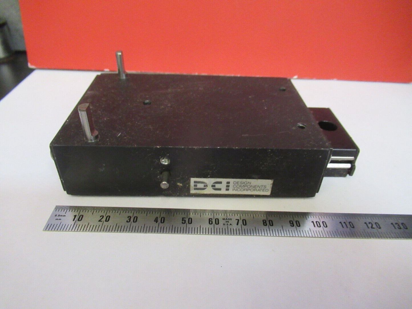 OPTICAL USED STAGE SLIDE POSITIONING DCI OPTICS AS IS PICTURED #R3-C-02