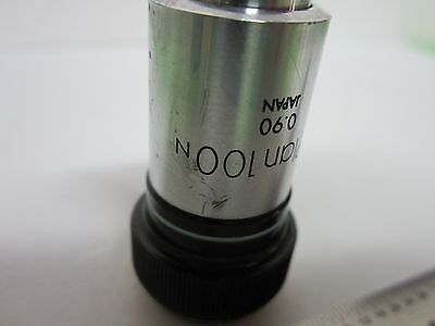 MICROSCOPE OBJECTIVE OLYMPUS JAPAN MPLAN 100X N OPTICS BIN#F4-30