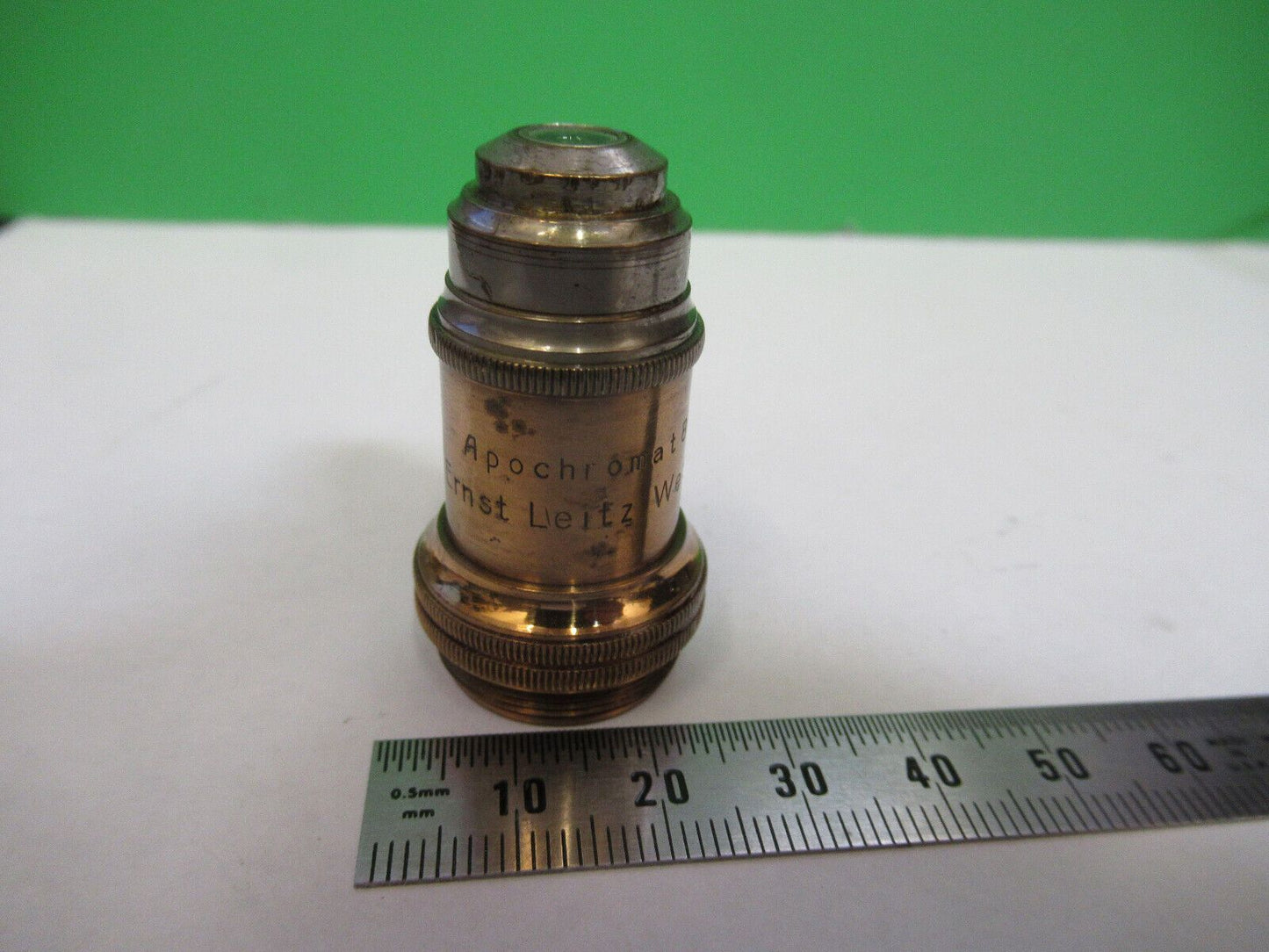 ANTIQUE LEITZ APO 8mm OBJECTIVE RARE MICROSCOPE PART AS PICTURED R2-B-23