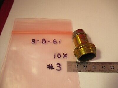 ANTIQUE ERNST LEITZ GERMANY OBJECTIVE 10X OPTICS MICROSCOPE PART AS PIC &8-B-61