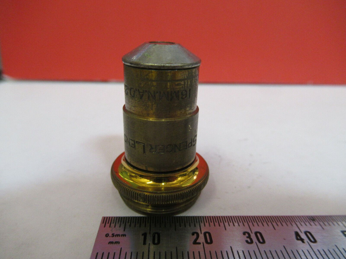 ANTIQUE BRASS SPENCER OBJECTIVE 10X  MICROSCOPE PART AS PICTURED &P8-A-103