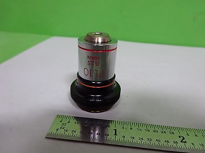 MICROSCOPE PART OBJECTIVE OLYMPUS JAPAN PL10 PLAN 10X OPTICS AS IS BIN#Y5-K-01