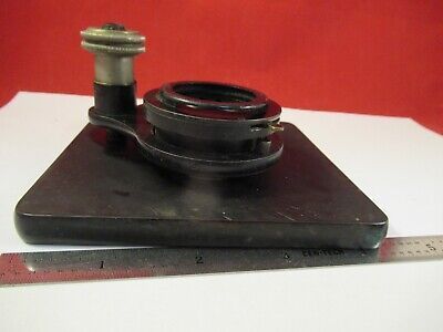 ANTIQUE BRASS STAGE + CONDENSER SPENCER BUFFALO MICROSCOPE PART AS PIC &FT-5-194