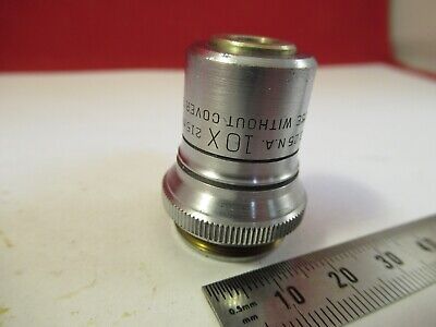 BAUSCH LOMB OBJECTIVE 10X 215mm MICROSCOPE PART OPTICS AS PICTURED &12-A-51