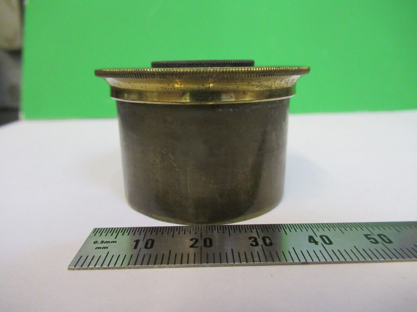 ANTIQUE BRASS CONDENSER FIXTURE ENGLAND MICROSCOPE PART AS PICTURED &R6-A-15