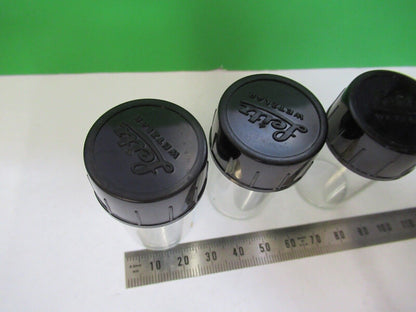 LOT 3ea LEITZ GERMANY ANTIQUE PLASTIC CANISTER OBJECTIVE MICROSCOPE PART H3-B-09