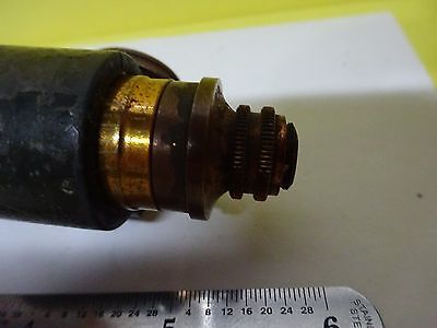 MICROSCOPE PART SMALL ANTIQUE TUBUS + EYEPIECE + OBJECTIVE OPTICS AS IS BN#X3-12