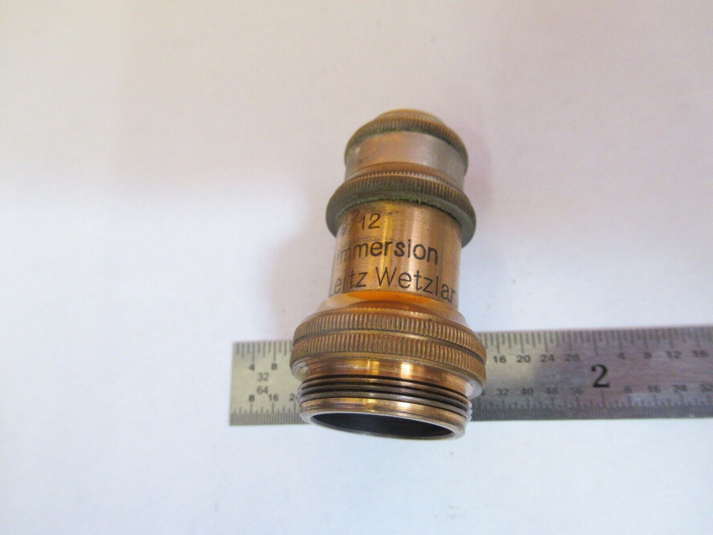 ANTIQUE ERNST LEITZ OBJECTIVE 1/12 OPTICS MICROSCOPE PART AS PICTURED &8M-A-86B