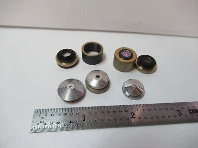 VINTAGE OBJECTIVE LENSES LOT OPTICS MICROSCOPE PART AS PICTURED &7B-B-169