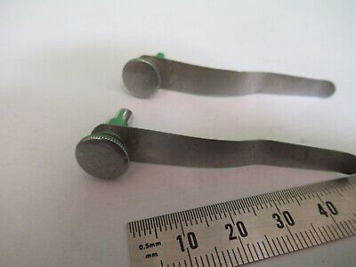 ANTIQUE CLIPS PAIR AO SPENCER MICROSCOPE PART AS PICTURED &Q9-A-110