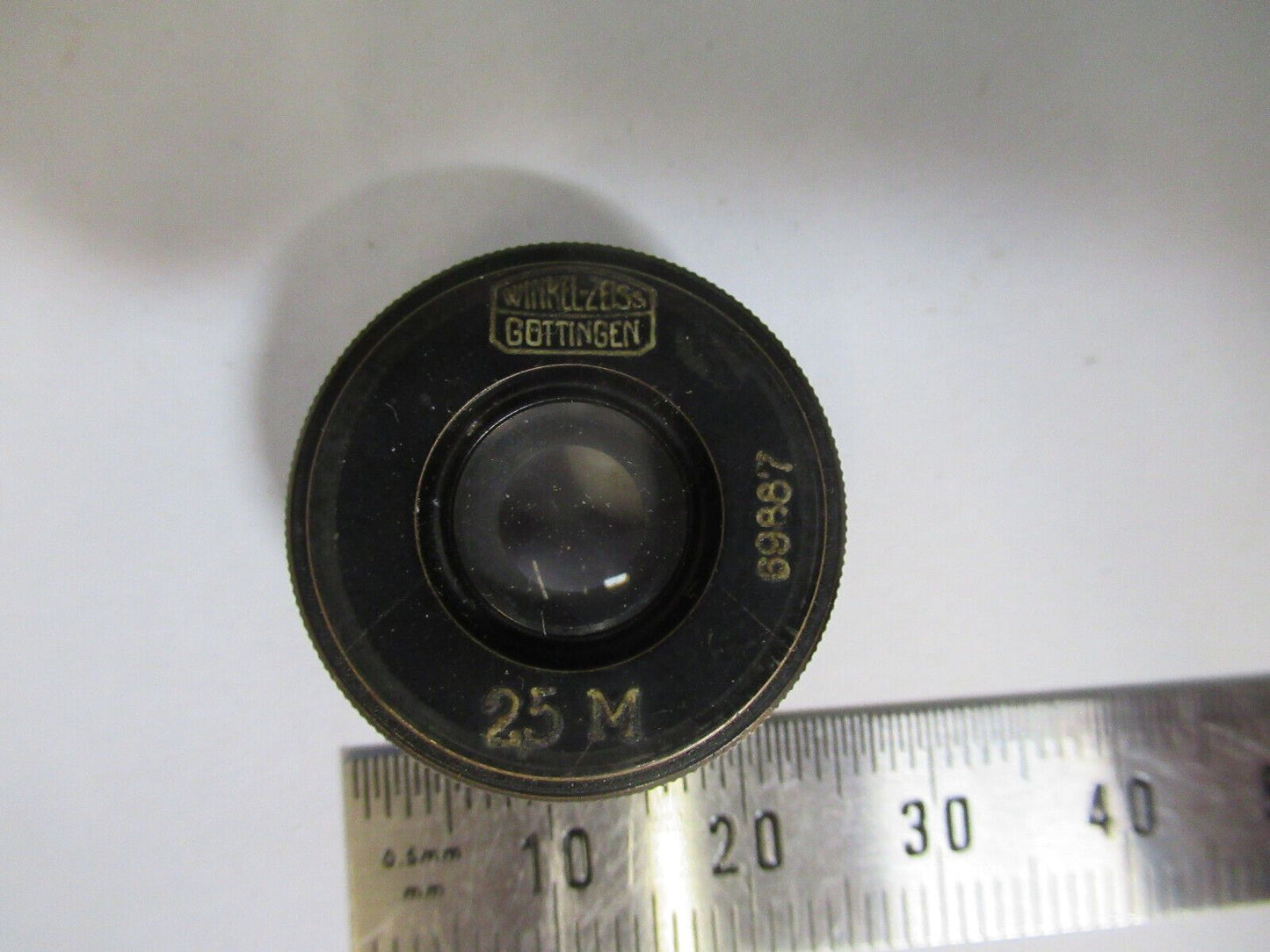 WINKEL ZEISS GERMANY OBJECTIVE 2,5 M LENS MICROSCOPE PART AS PICTURED &H9-A-47