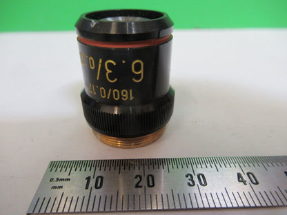 MELLES GRIOT  6.3x /160 OBJECTIVE OPTICS MICROSCOPE PART AS PICTURED &R1-A-33