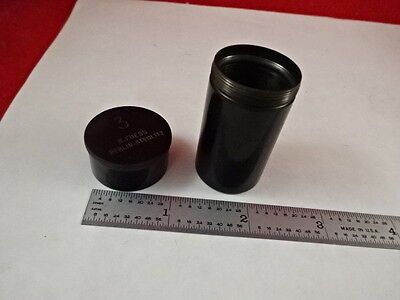 EMPTY ANTIQUE MICROSCOPE OBJECTIVE CONTAINER R. FUESS BERLIN 3 AS IS #N5-A-19