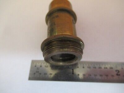 ANTIQUE BRASS ERNST LEITZ 2mm OBJECTIVE MICROSCOPE PART AS PICTURED &7B-B-15