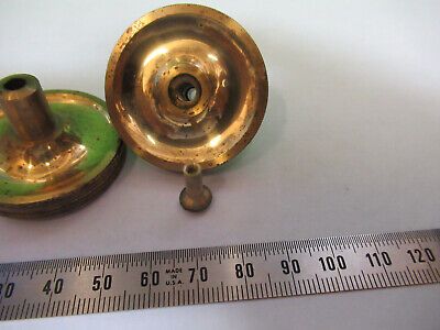 ANTIQUE ERNST LEITZ WETZLAR SET BRASS KNOBS MICROSCOPE PART AS PICTURED &Z9-A-82