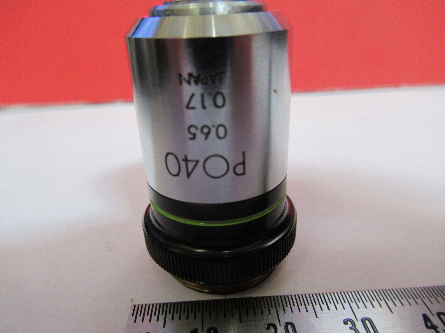 OLYMPUS JAPAN POL OBJECTIVE PO40 MICROSCOPE PART OPTICS AS PICTURED #G4-A-120