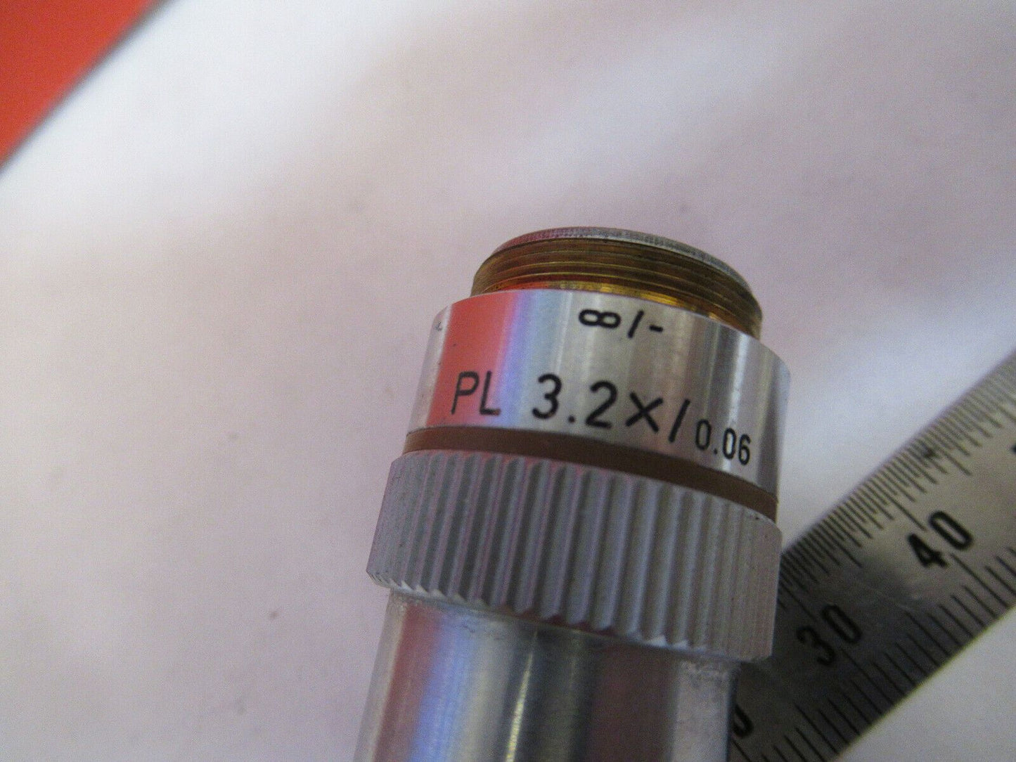 LEITZ WETZLAR OBJECTIVE 3.2X PL INFINITY  MICROSCOPE PART as pictured B3-B-72