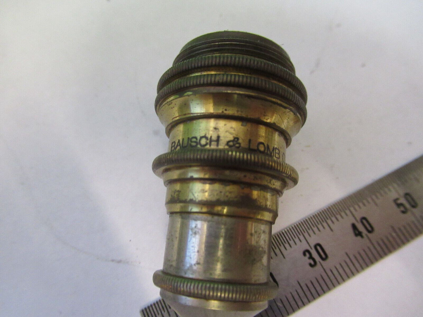 ANTIQUE BRASS BAUSCH LOMB OBJECTIVE 4mm MICROSCOPE PART AS PICTURED G5-A-52