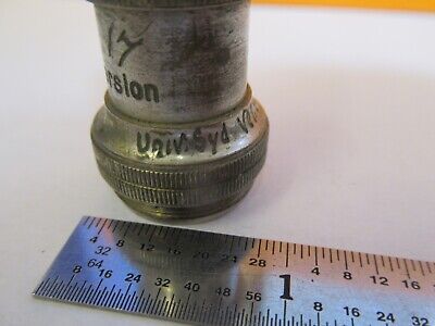 ANTIQUE BRASS UNKNOWN 1/12 OBJECTIVE MICROSCOPE PART AS PICTURED &7B-B-20