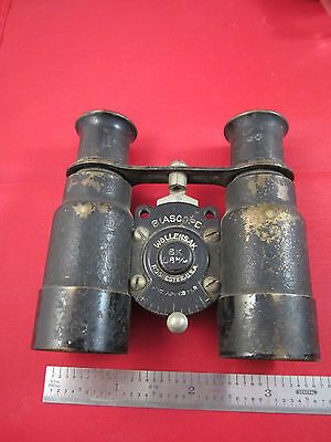 VINTAGE VERY EARLY BINOCULARS OPTICS BIASCOPE WOLLENSAK ROCHESTER NY AS IS