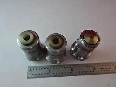 LOT 3 EA AO SPENCER OBJECTIVES 100X + BL 20X OPTICS MICROSCOPE AS IS &2-A-26