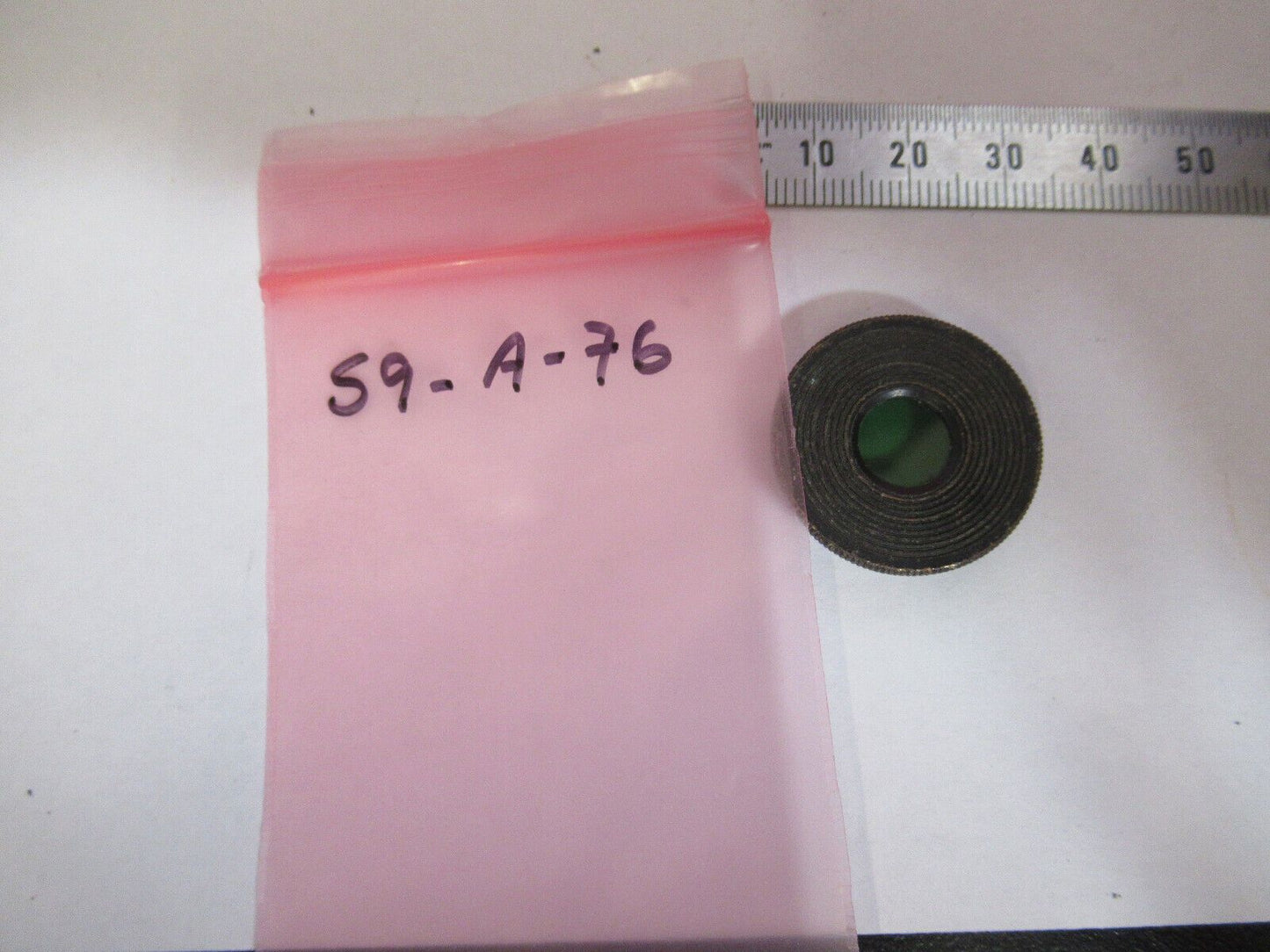 RARE GREEN FILTER OCULAR EYEPIECE LENS  MICROSCOPE PART AS PICTURED &S9-A-76