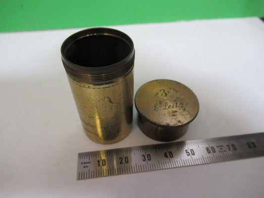 ERNST LEITZ BRASS EMPTY CANISTER ANTIQUE MICROSCOPE PART AS PICTURED #H9-A-31