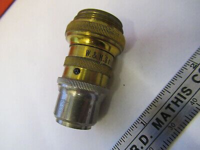 ANTIQUE W&H SEIBERT WETZLAR OBJECTIVE MICROSCOPE PART AS PICTURED &8z-a-107