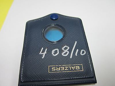 OPTICAL FILTER BALZERS BLUE 408/10 LASER OPTICS AS IS BIN#G7-16