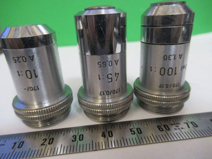 LOT OBJECTIVES LENSES ERNST LEITZ GERMANY MICROSCOPE PART AS PICTURED &S9-B-55