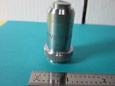 MICROSCOPE OBJECTIVE LEITZ WETZLAR GERMANY 6.3X NPL OPTICS BIN#E3-05